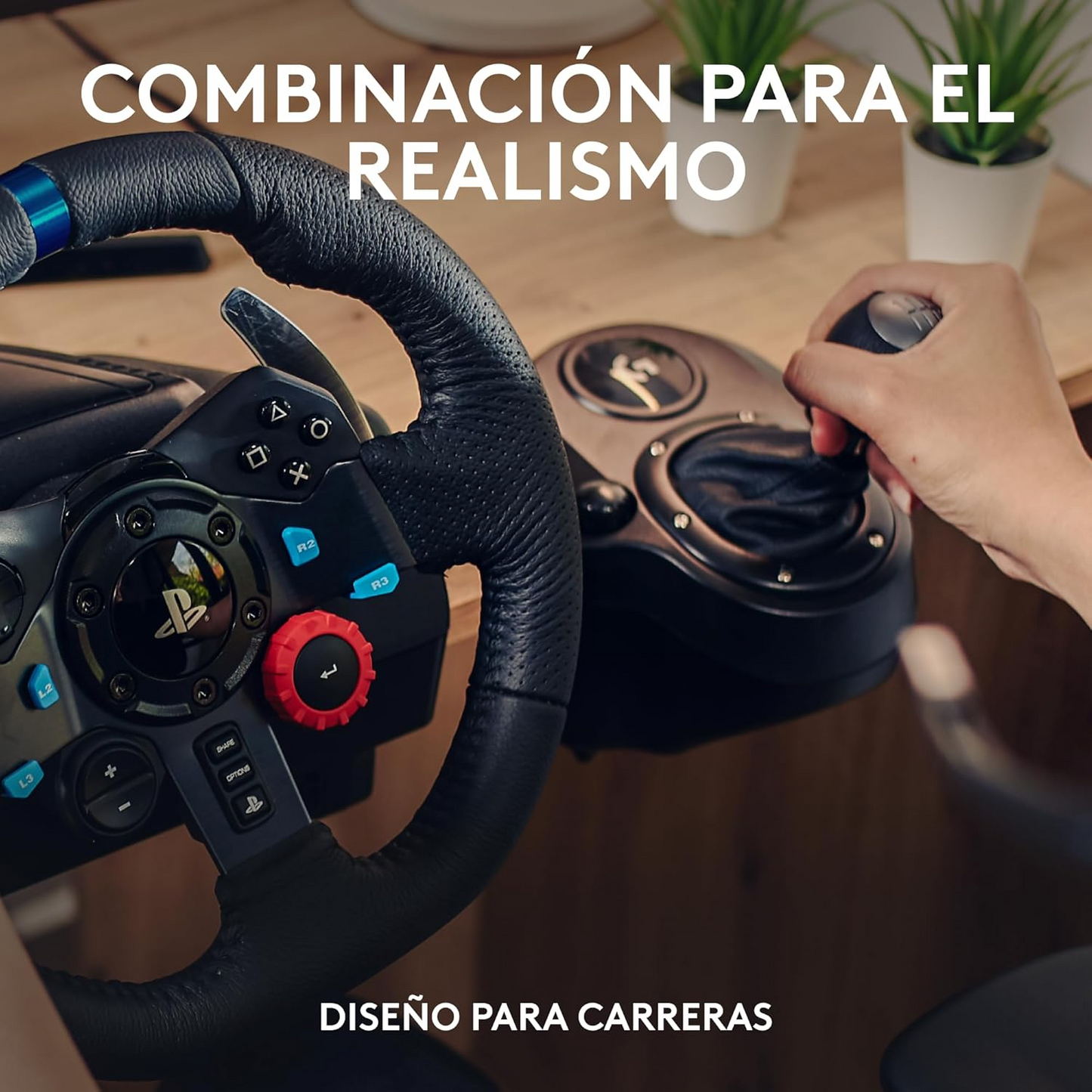 Logitech G G29 Volante y Pedales de Carrera con Palanca de Cambio - Compatibilidad con PS5, PS4, PC y Mac