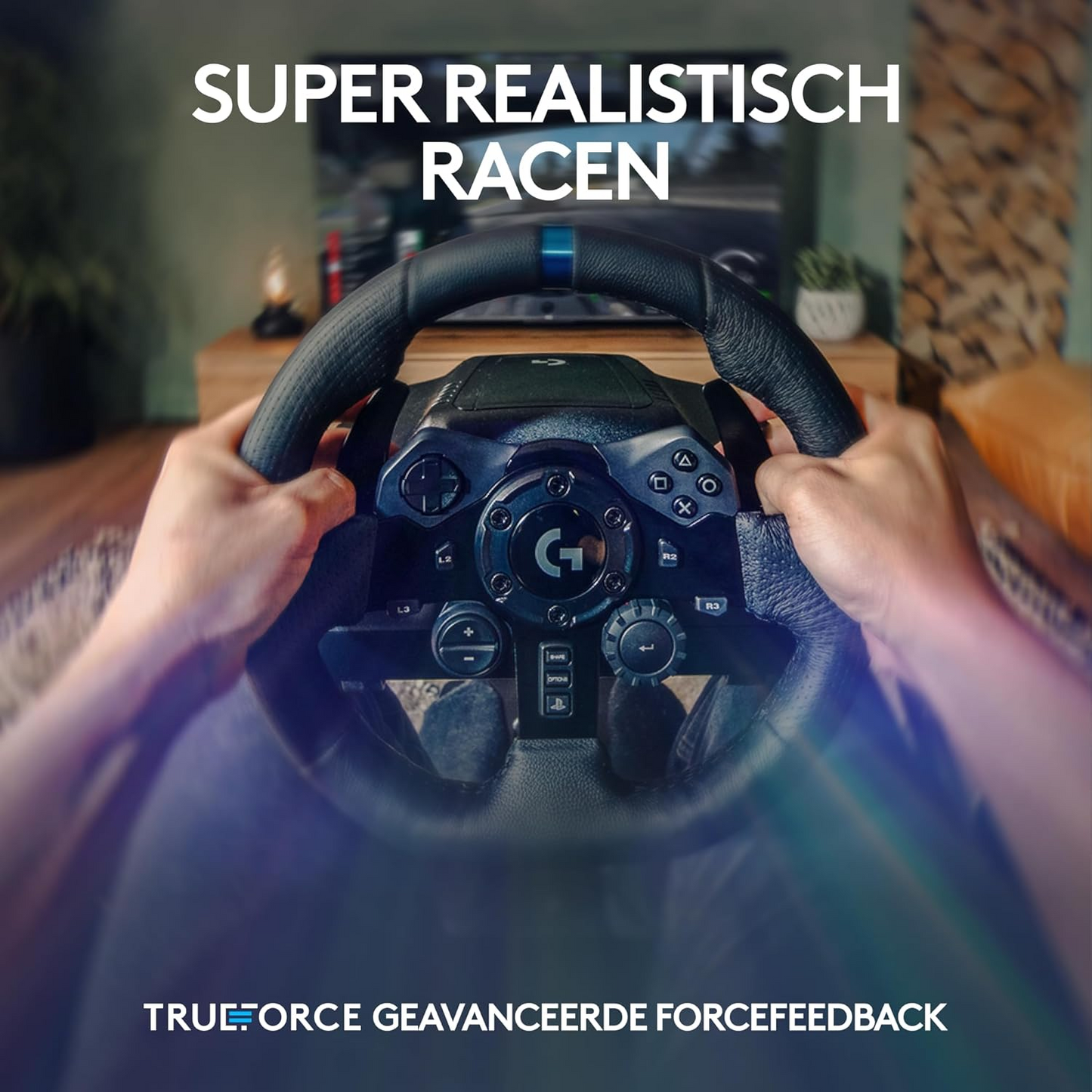 Logitech G G923 Volante y Pedales de Carrera para PS5, PS4, PC, con TRUEFORCE y Embrague Dual